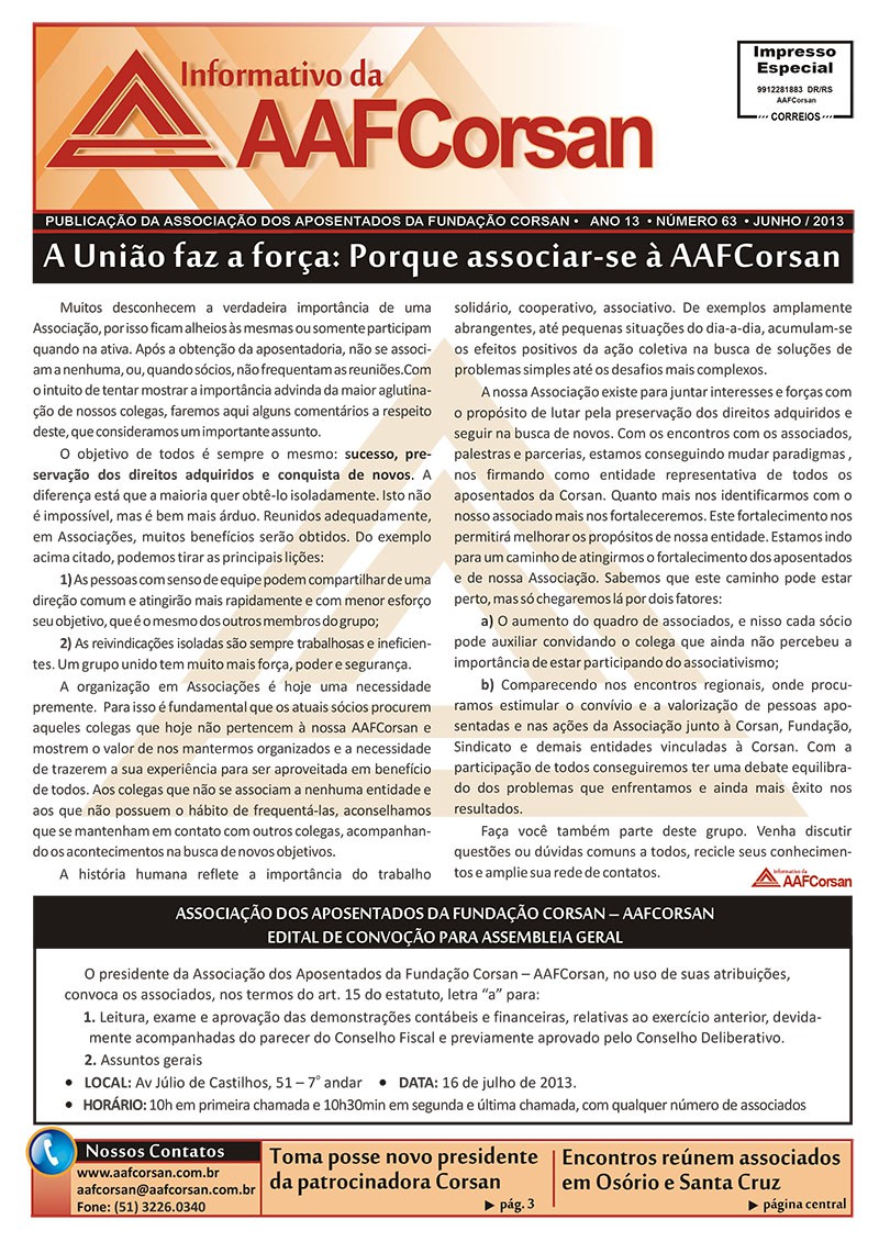 Informativo AAFCorsan 63
