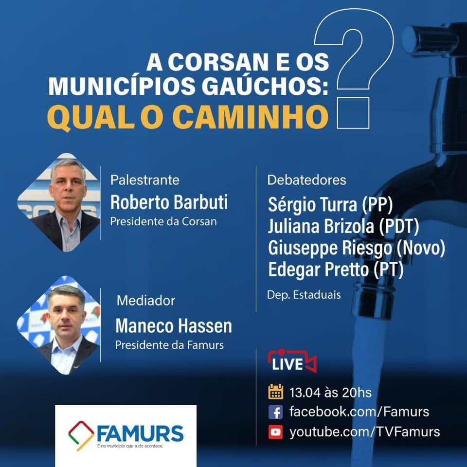 Famurs vai debater a situação da Corsan nesta terça-feira Famurs vai debater a situação da Corsan nesta terça-feira